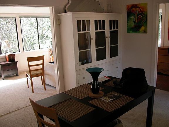 Dining room with built-in cabinet