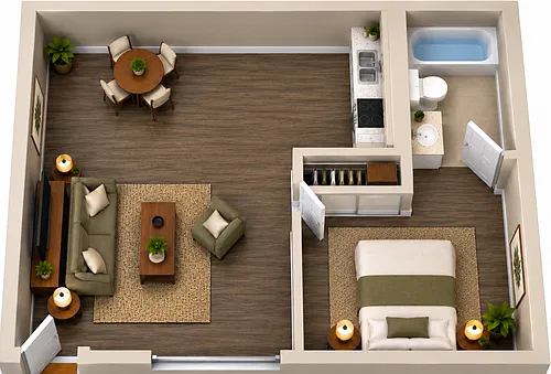 Floor plan 1 Bed 1 Bath