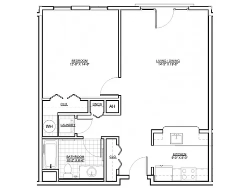 Floor plan One Bedroom E