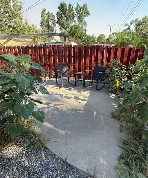 Bonus patio. Great for a firepit with lots of privacy from neighbors.