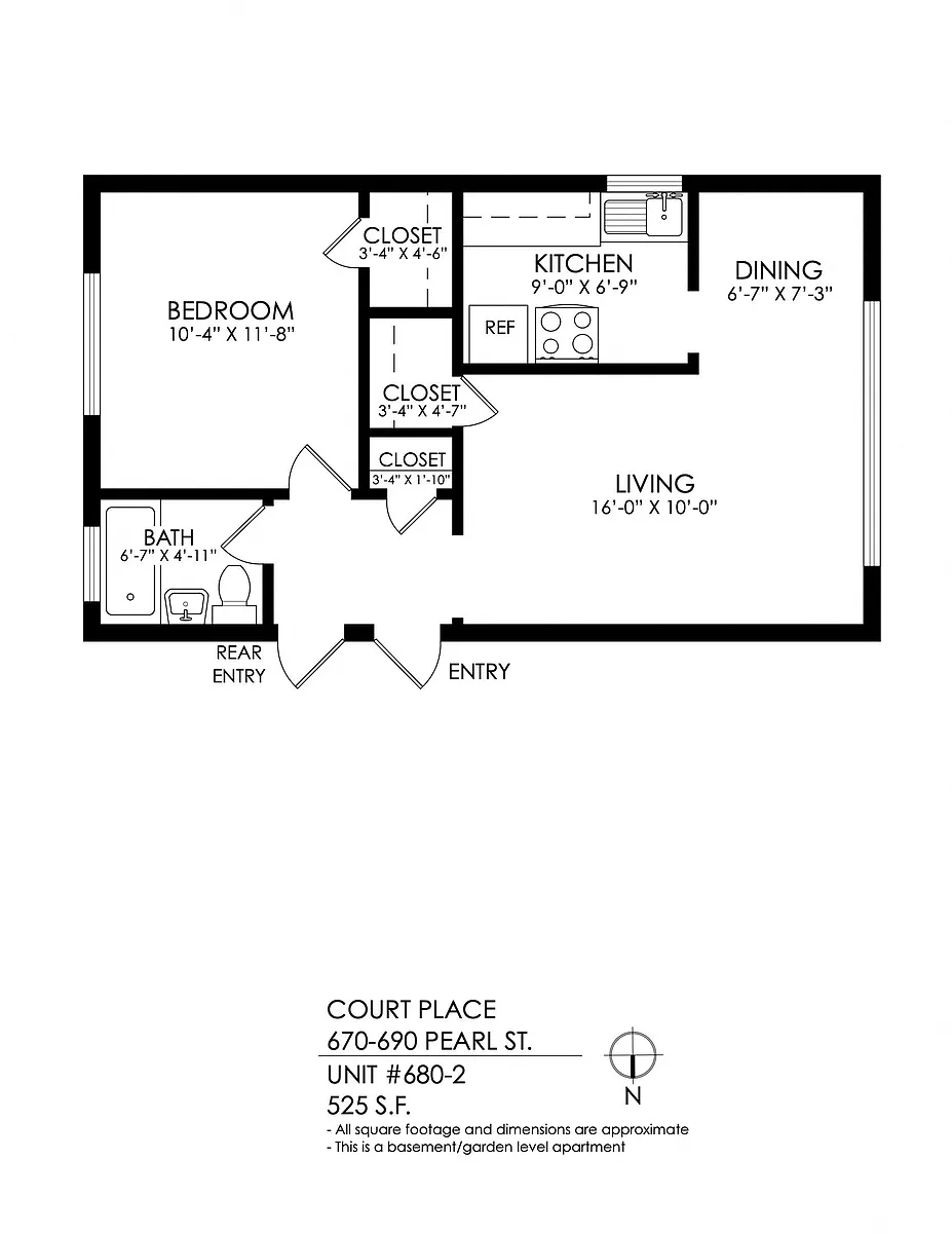 Floor plan 1 Bedroom, 1 Bath
