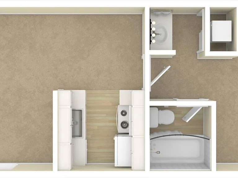 Snowbird floorplan 584 sq ft