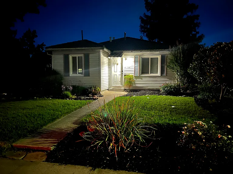 Well lit front walk for safe and easy access.