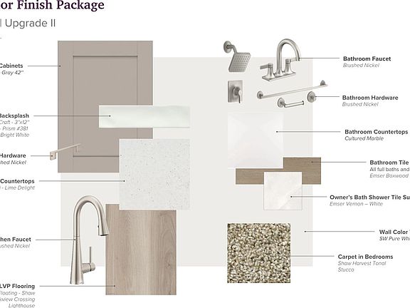 Interior selections for this home