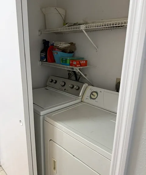 Laundry room with washer and dryer