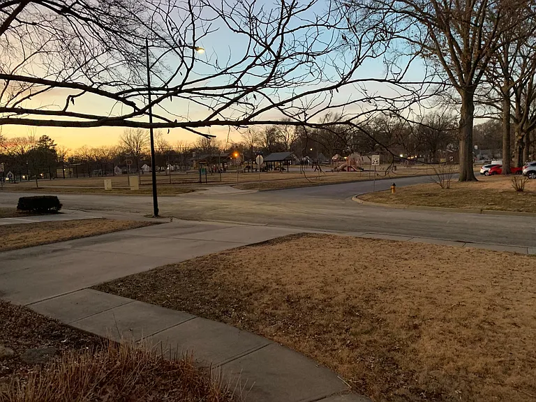 View from front door to "R" Park across the street