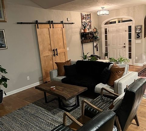 Living room facing the front door
