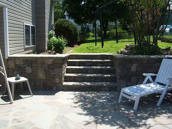 stone wall and steps/veranda