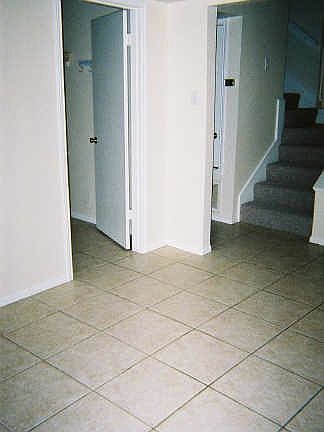 Tile flooring downstairs.