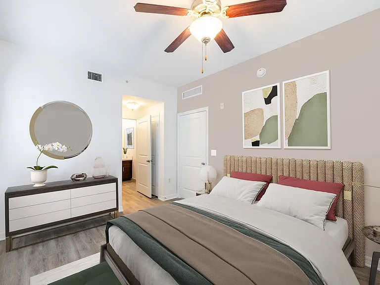 Spacious bedrooms accommodate any bed size.