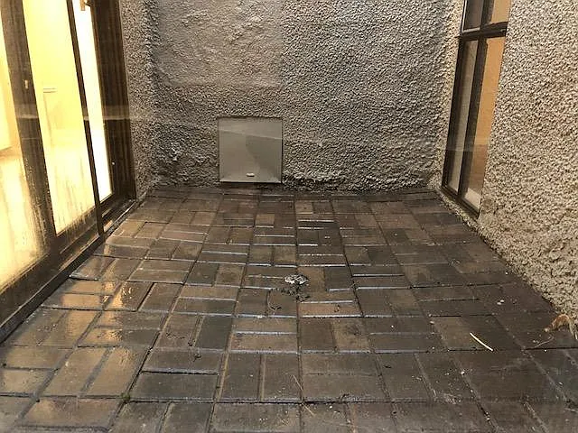Brick courtyard patio.