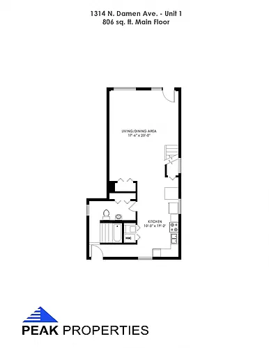 Floor plan 1 Bedroom - 1 Bathroom
