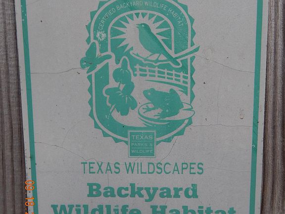 Texas Backyard Wildlife Habitat certification