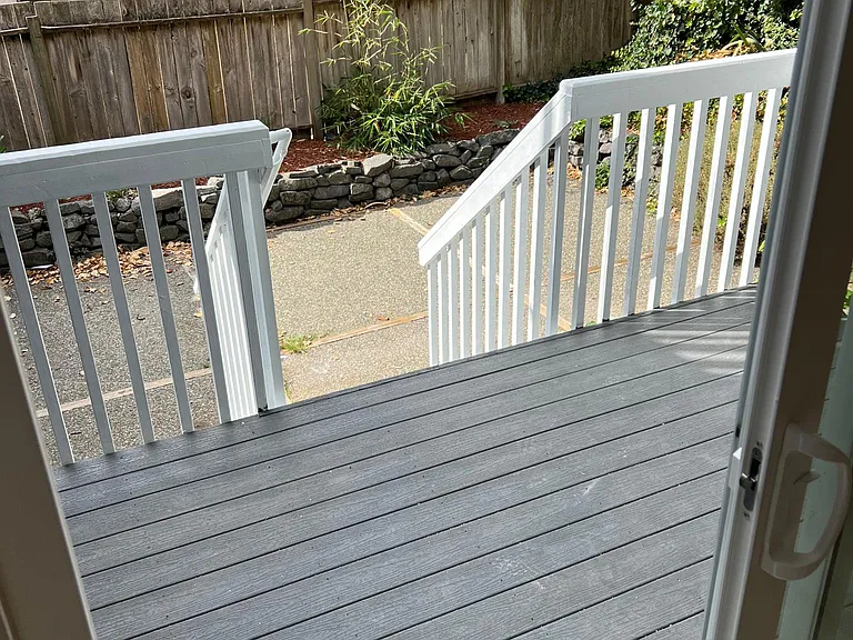 Private porch great for a back yard bbq!