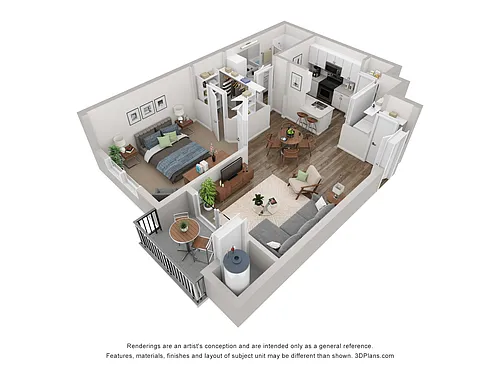 Floor plan 1 Bed/1 Bath