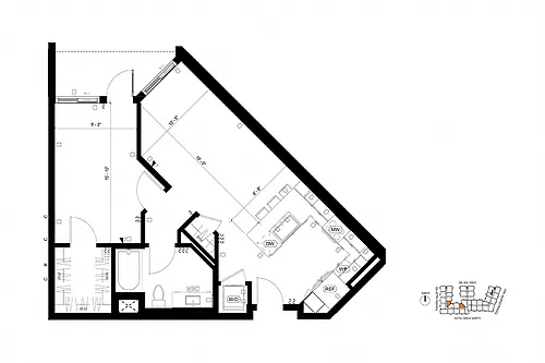 Floor plan A1 1 Bedroom