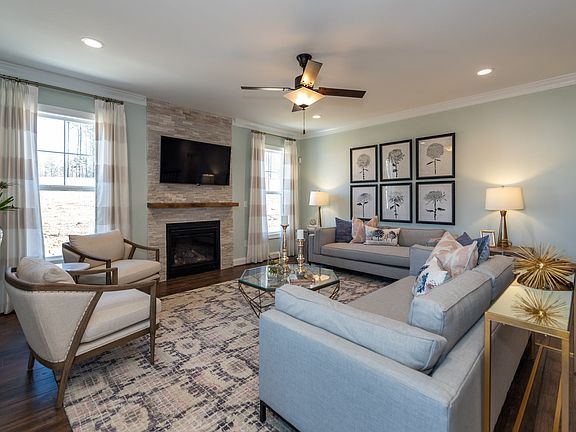 Hartford II Family Room with Fireplace