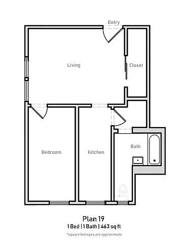 Floor plan Floor Plan 19 1BR 1BA