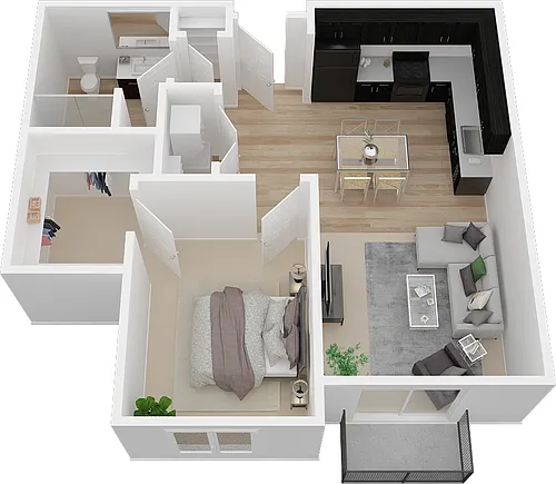 Floor plan 1X1 A1
