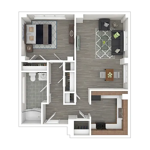 Floor plan One Bed One Bath