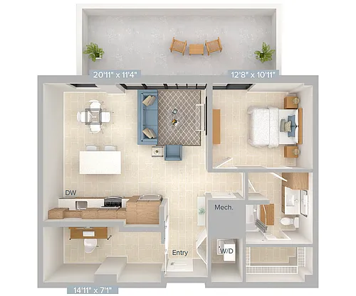 Floor plan A11D-1FLR-939