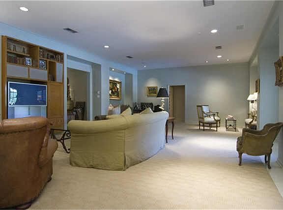  A view of the entire great room taken from the entrance to the kitchen.