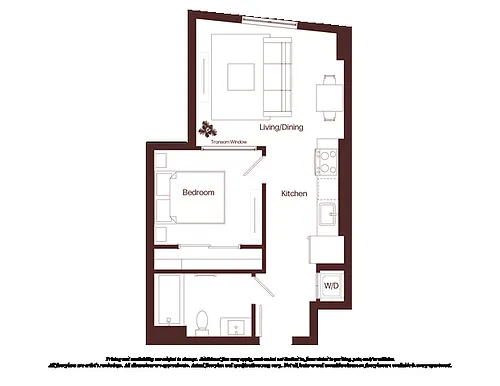 Floor plan 1 Bed - 1 Bath | aj3