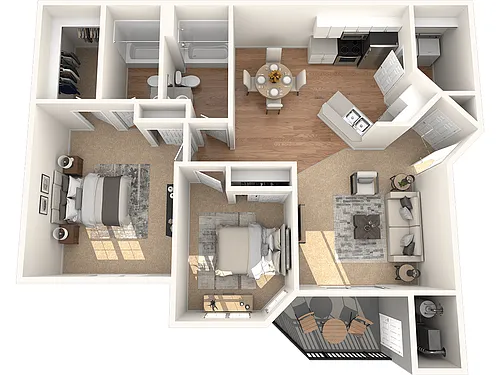 Floor plan 2 Bed 2 Bath