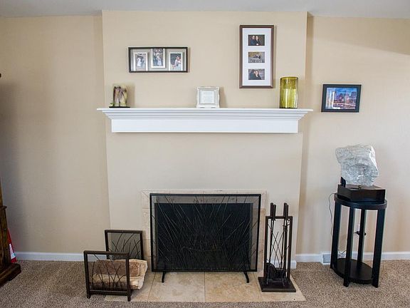 Wood burning fire place.