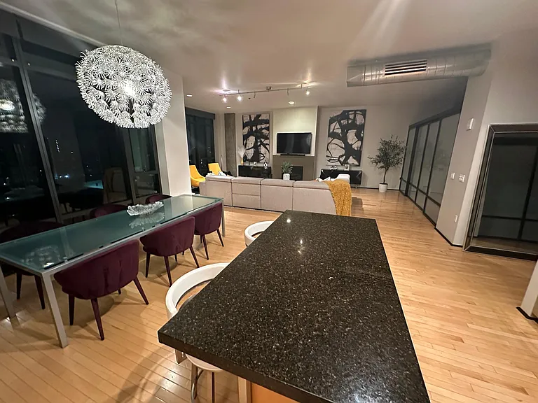 Kitchen island and dining table are included