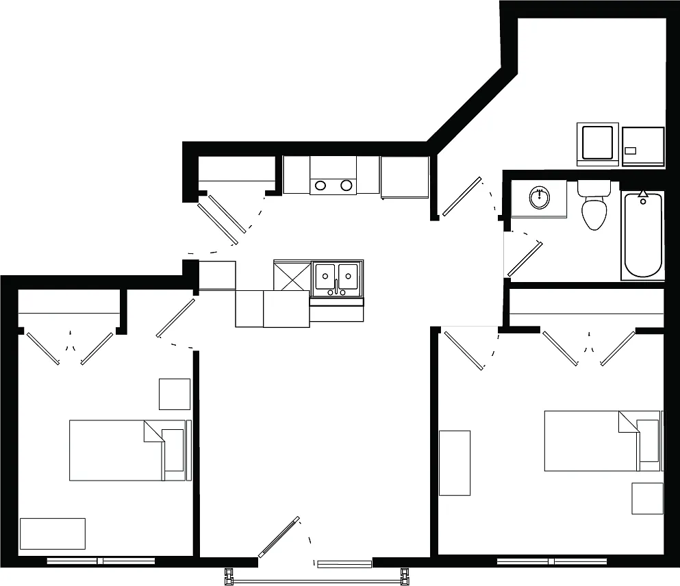 Floor plan 2X1 M