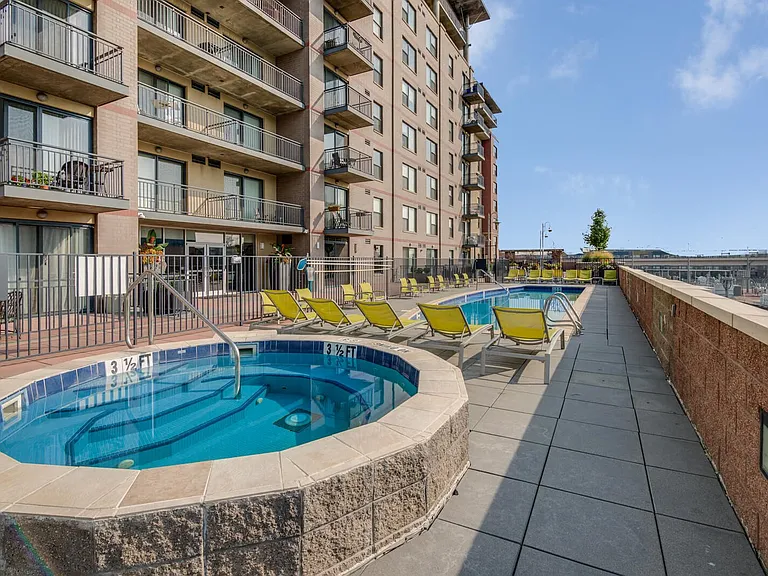 Relax in the year-round hot tub, the perfect retreat no matter the season.