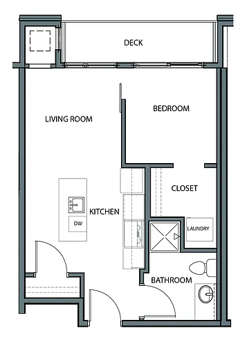 Floor plan 1 Bedroom B
