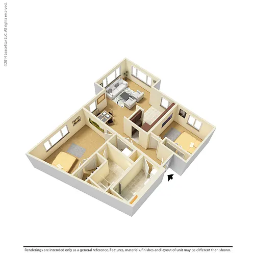 Floor plan 2 Bedroom - C4