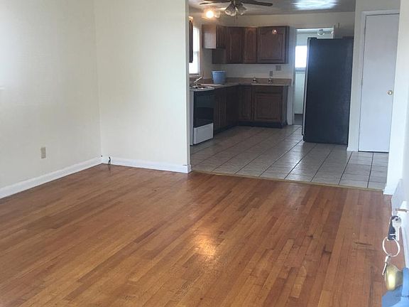 View from living room to kitchen