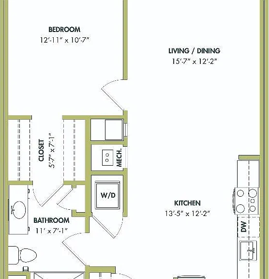 1 Bedroom, 1 Bathroom 1 Bedroom, 1 Bathroom