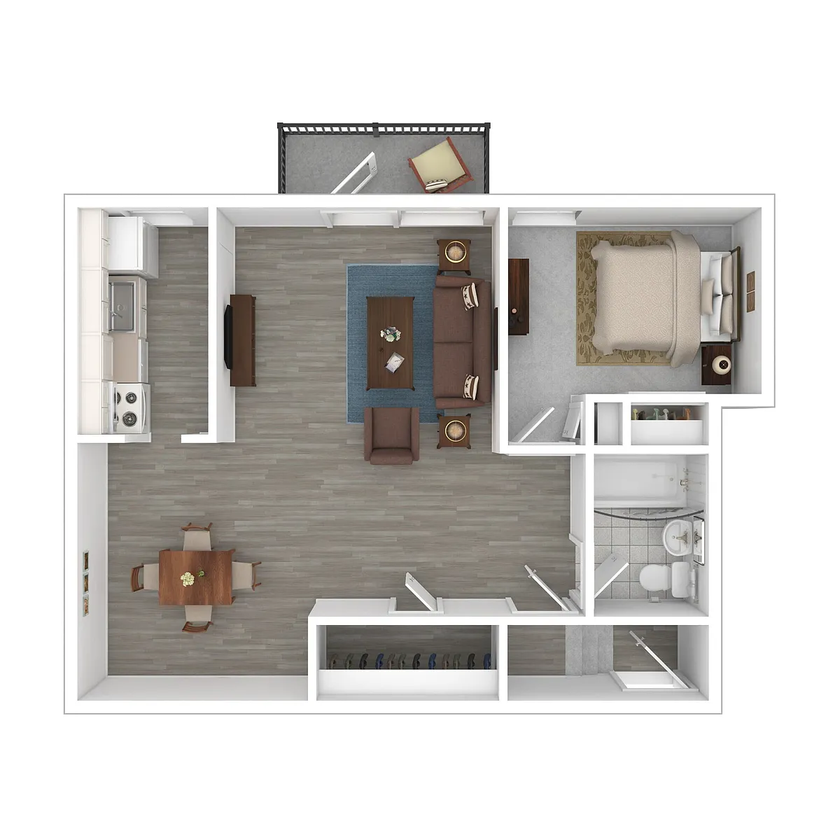 Floor plan 1B Corner