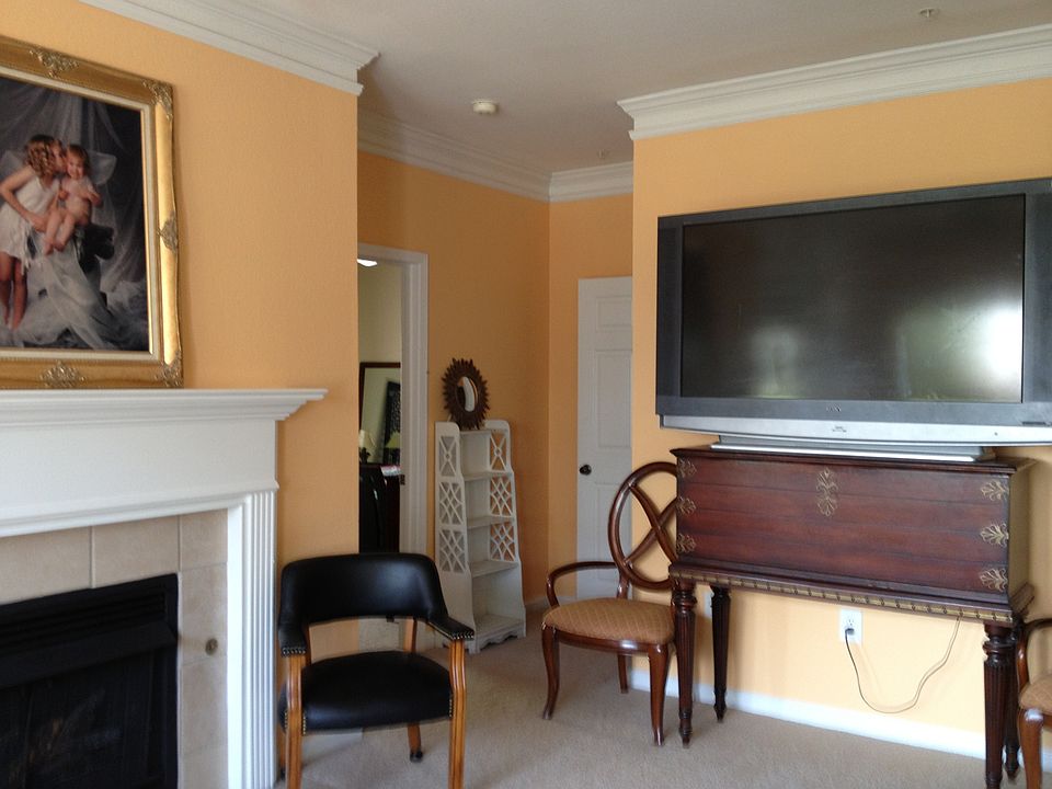 LR Fireplace, cheery wall color