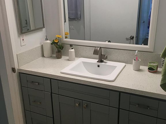 Upstairs vanity area.