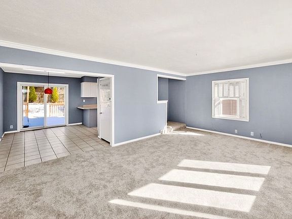 Main floor living room and dining area