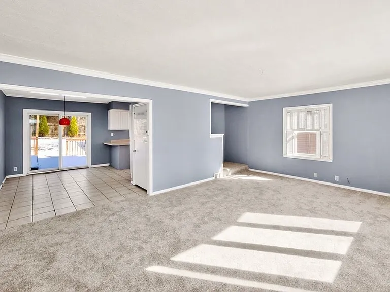 Main floor living room and dining area