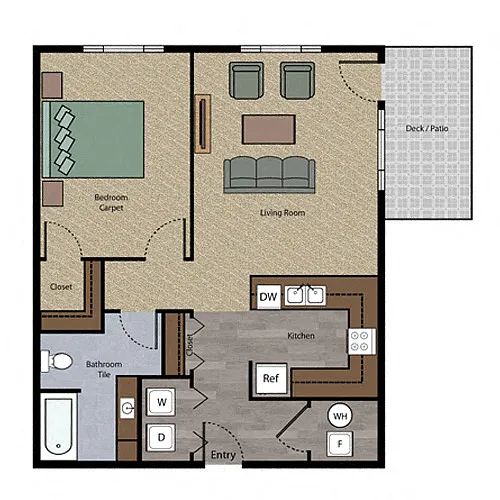 Floor plan 1 Bedroom Large