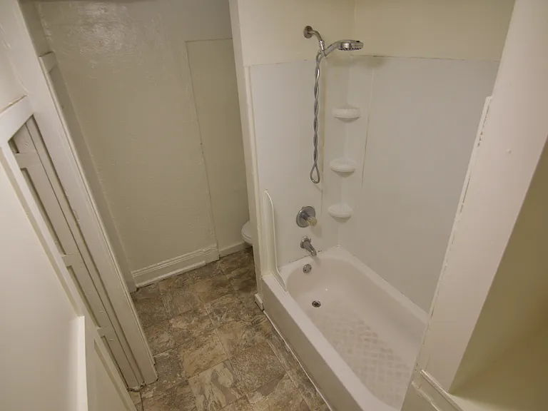 Shower and storage area
