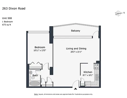 Floor plan 1 Bedroom - unit 1408