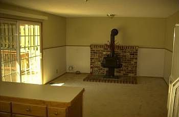 Family rm w/woodstove