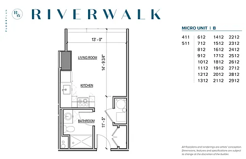 Floor plan Studios from 1950