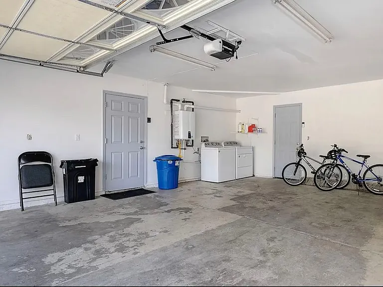 2 car garage with washer/dryer included, tankless water heater