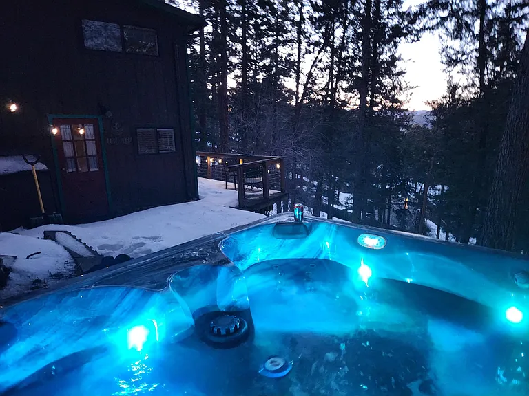 Nighttime hottub