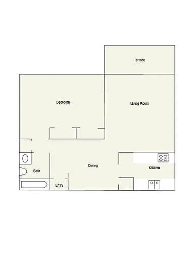 Floor plan 1 Bed 1 Bath
