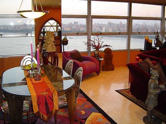 Corner unit with huge windows facing both east and north.